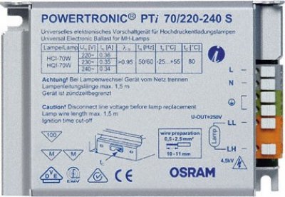 Powertronic PTI 70/220-240 HCI-70W,HQI-70W elektronikus előtét
